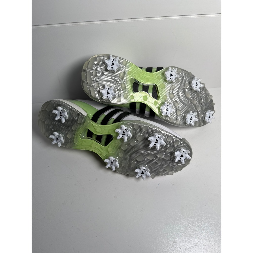 Adidas Tour360 24 Golf Shoes Womens White Black Lime Green Spiked‎ NEW size 7.5 - Picture 11 of 16